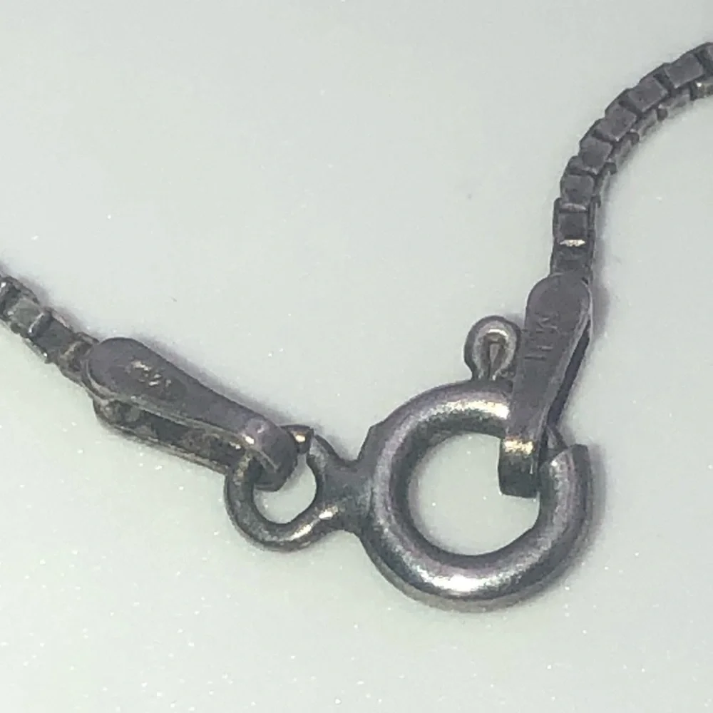 Vtg 925 Sterling Modernist Circle Pendant & Boxlink Chain 21” & 1.5” / 19.5g - Picture 6 of 10